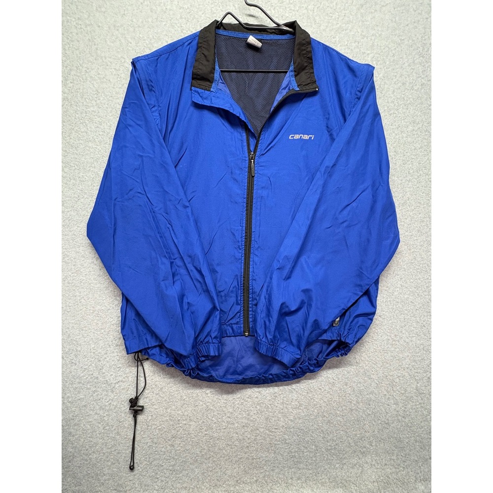 Canari San Diego Blue Convertible Cycling Jacket‎ Windbreaker (XL) Zip Off Vest